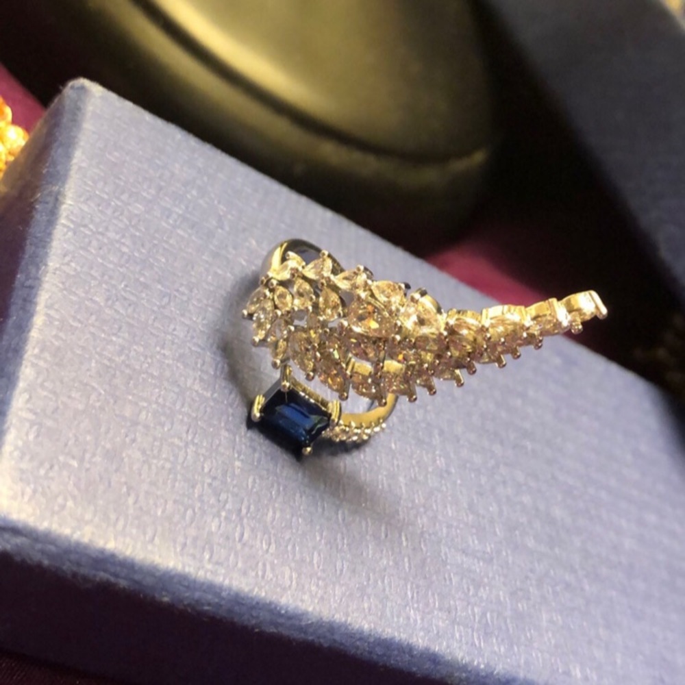 Adjustable Flame Ring Made With Swarovski Elements - image 4